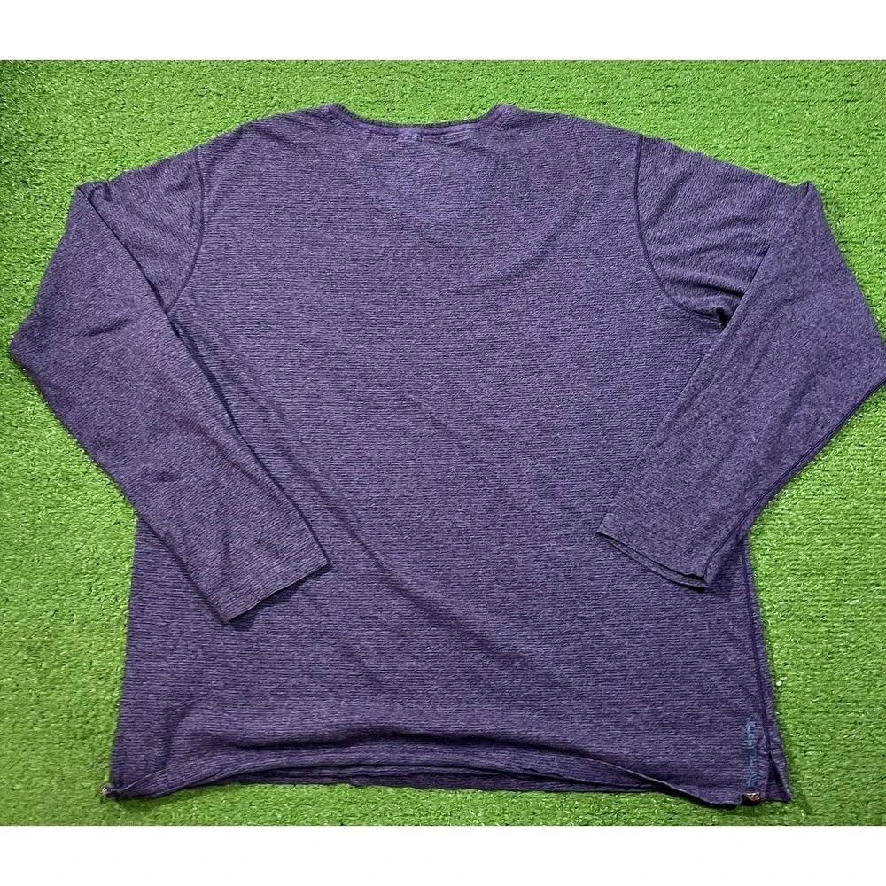 Robert Graham Golf Sweater LG Purple Lightweight Classic Stretch Fit Black Trim